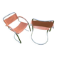 Pair of chrome armchairs, vintage circa 70