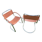 Paire de fauteuil chromés, vintage circa 70