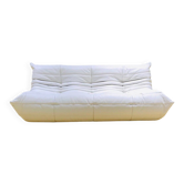 French Togo sofa in white cow leather by Michel Ducaroy for Ligne Roset.