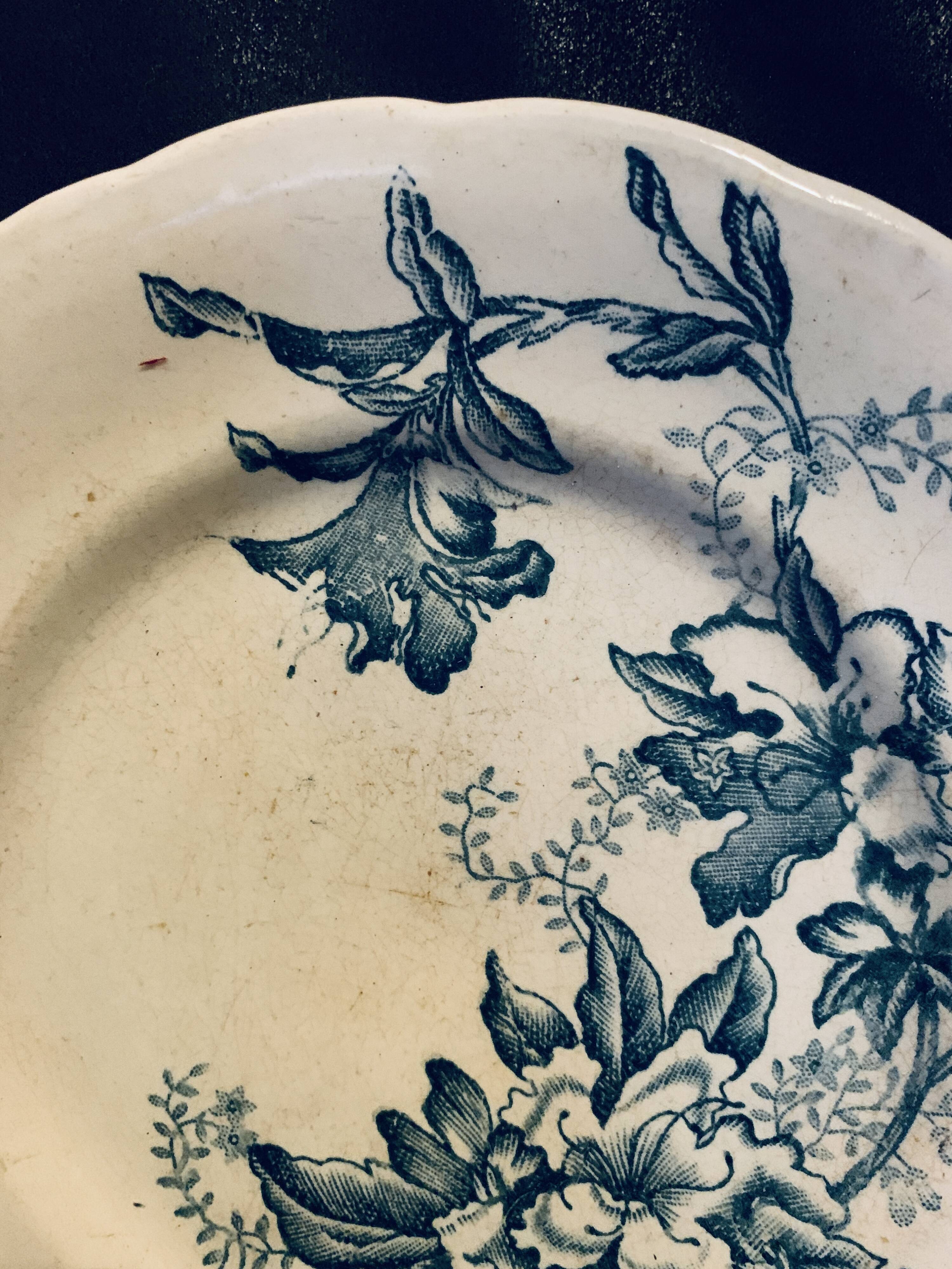 Flat plate 1960 ceramic Lucette 20cm Terre de fer old vintage