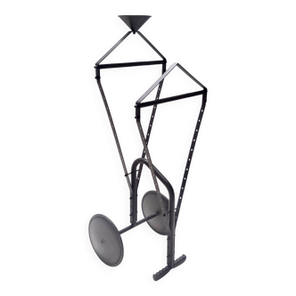 Postmodern Black, Varnished Metal and Plastic Valet Stand, Italy