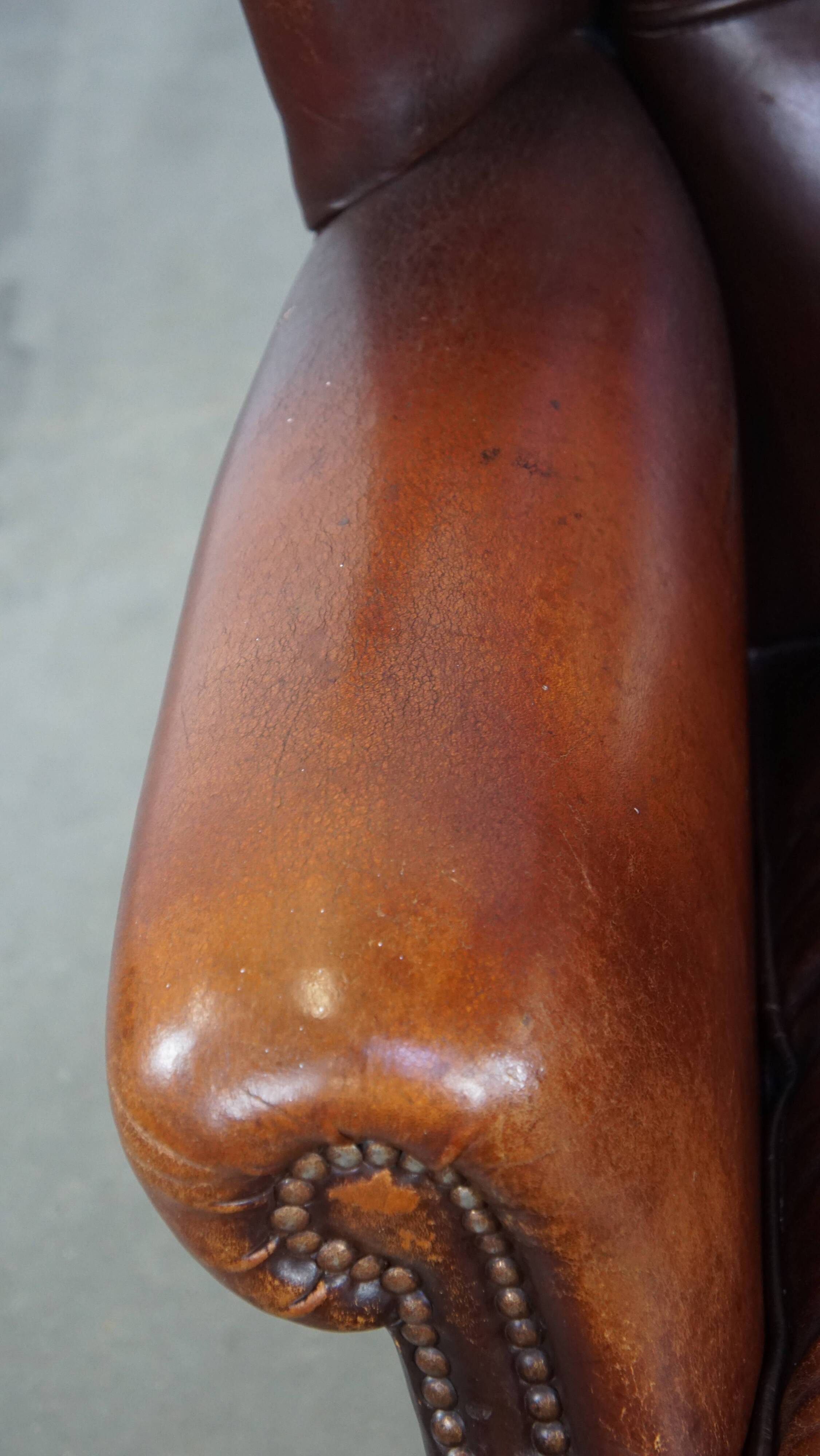 Vintage Sheepskin Wingback Chair