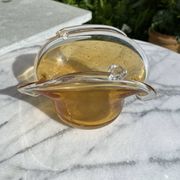 Vintage en Verre Bullé Ambré
