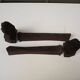Antique Cast Iron Andirons: Bust of a Starry Woman