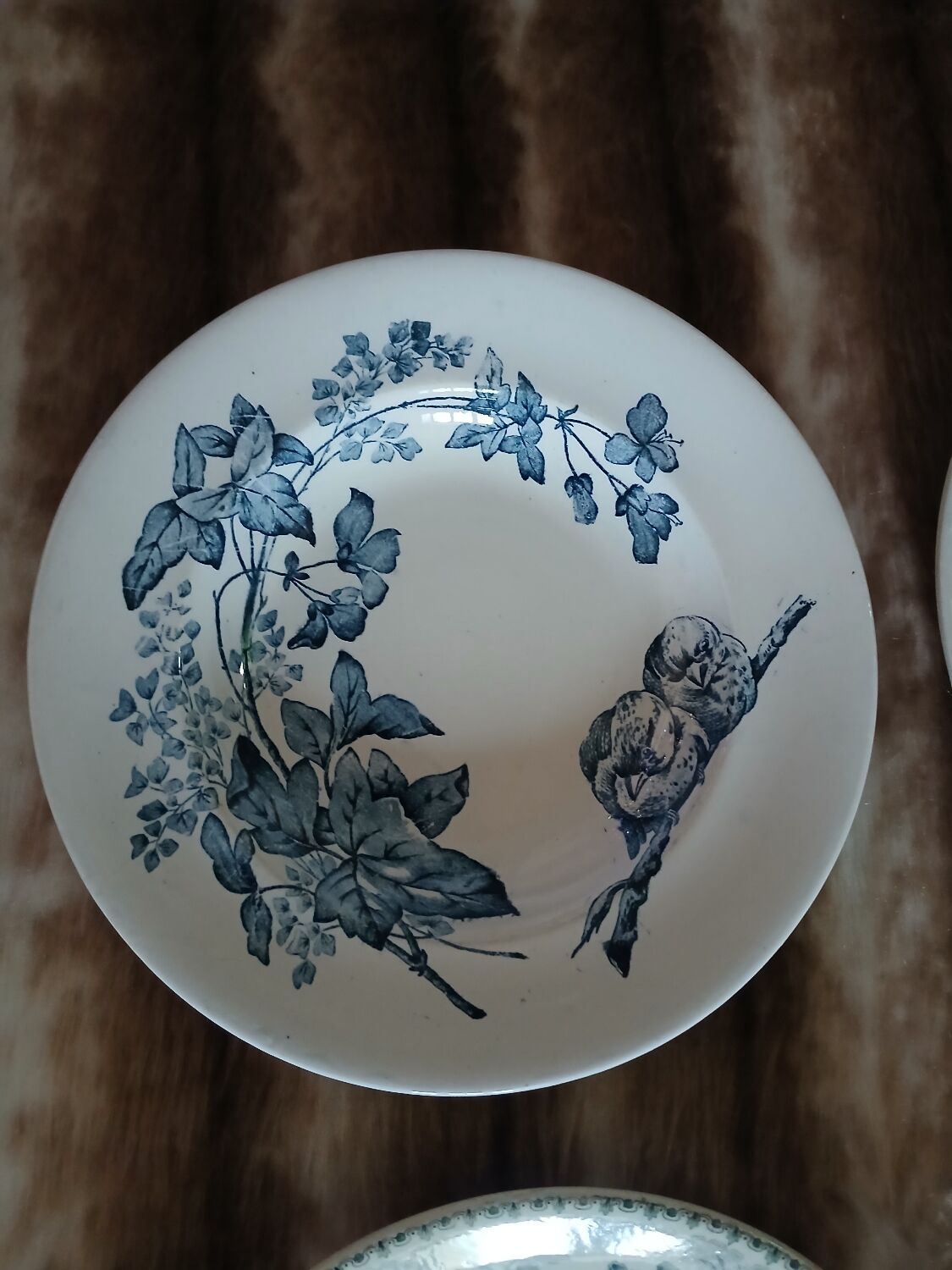 10 antique deep plates in ironstone