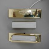 Set of Two Functionalist Brass Wall Lights, 1930s, Restored