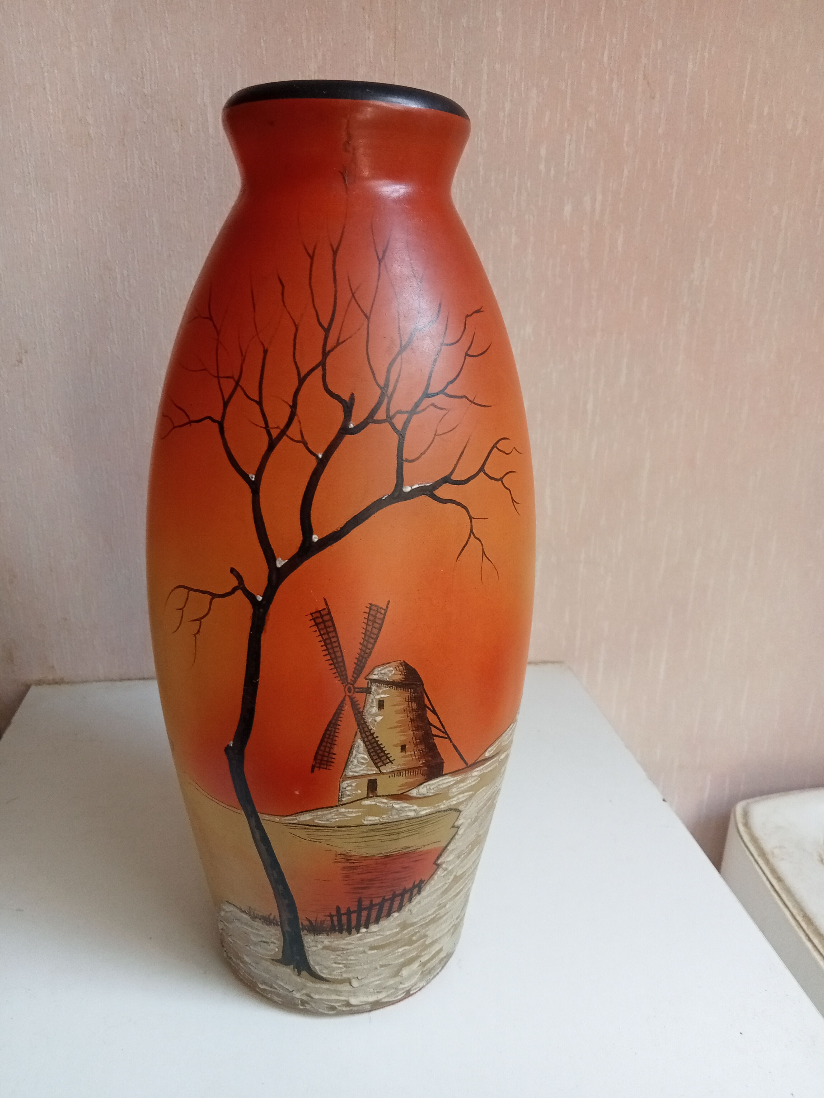 old vase signed henri martin painted by hand