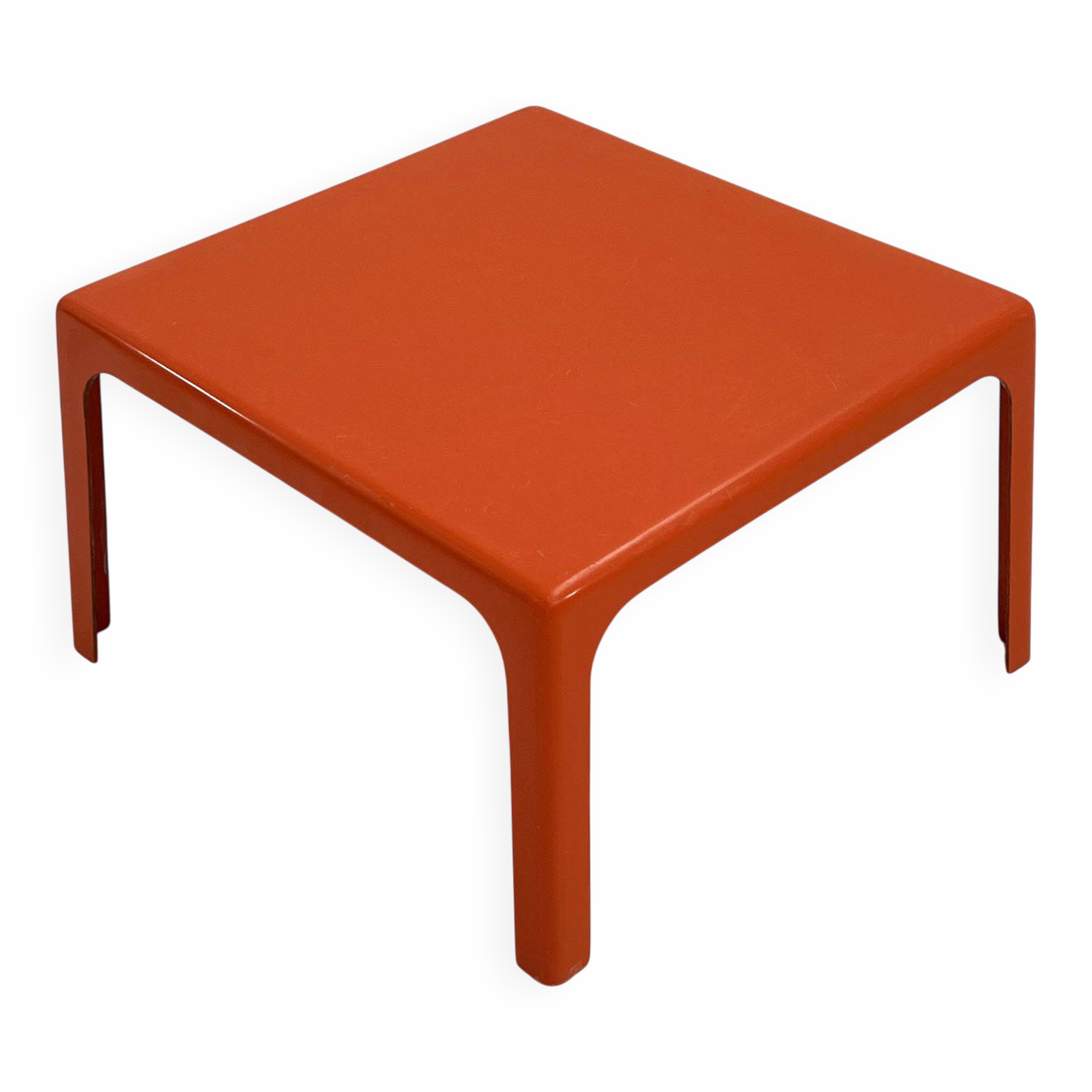 Orange Fiberglass Side Table, 1970