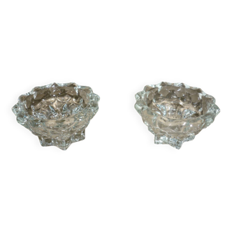 Paire de 2 bougeoirs en cristal