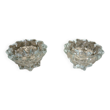 Pair of 2 crystal candlesticks