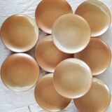 Set de 10 assiettes à dessert grès Village CNP France