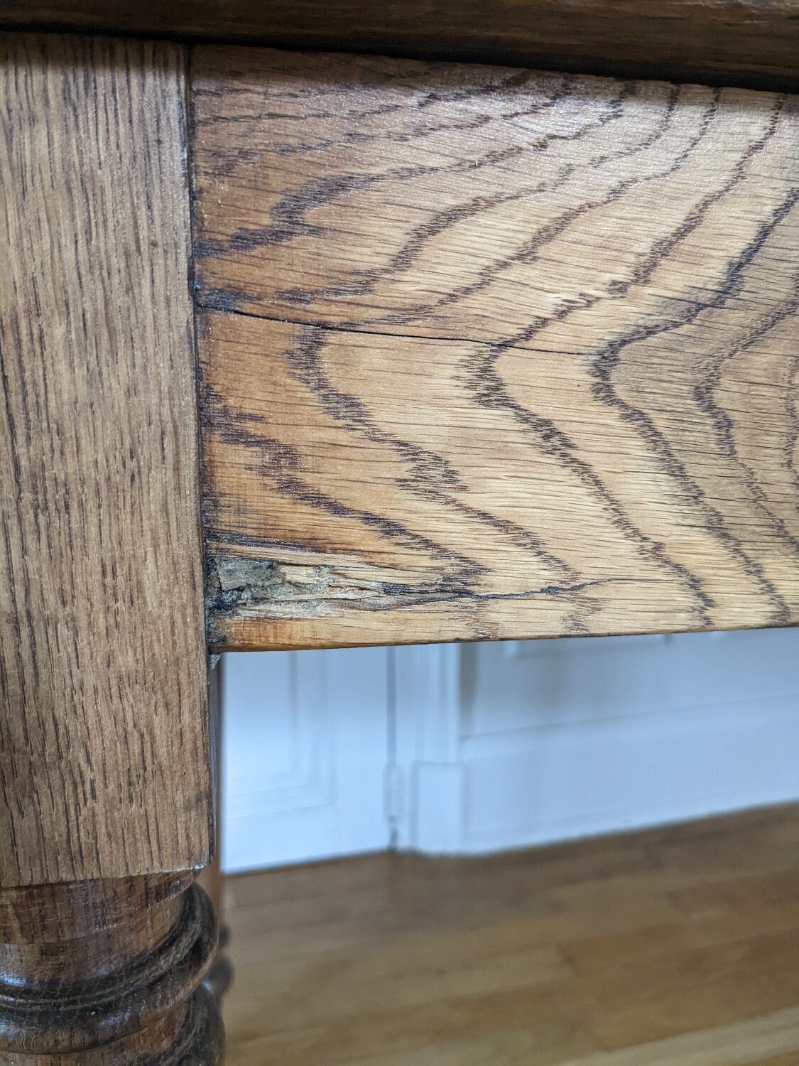 Farm table with turned legs