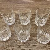 6 crystal whiskey glasses from Baccarat, Rotary model.
