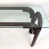 Vintage black/red wood console