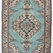 Tapis persan vert sarcelle et marron 6x9, 173x270 cm
