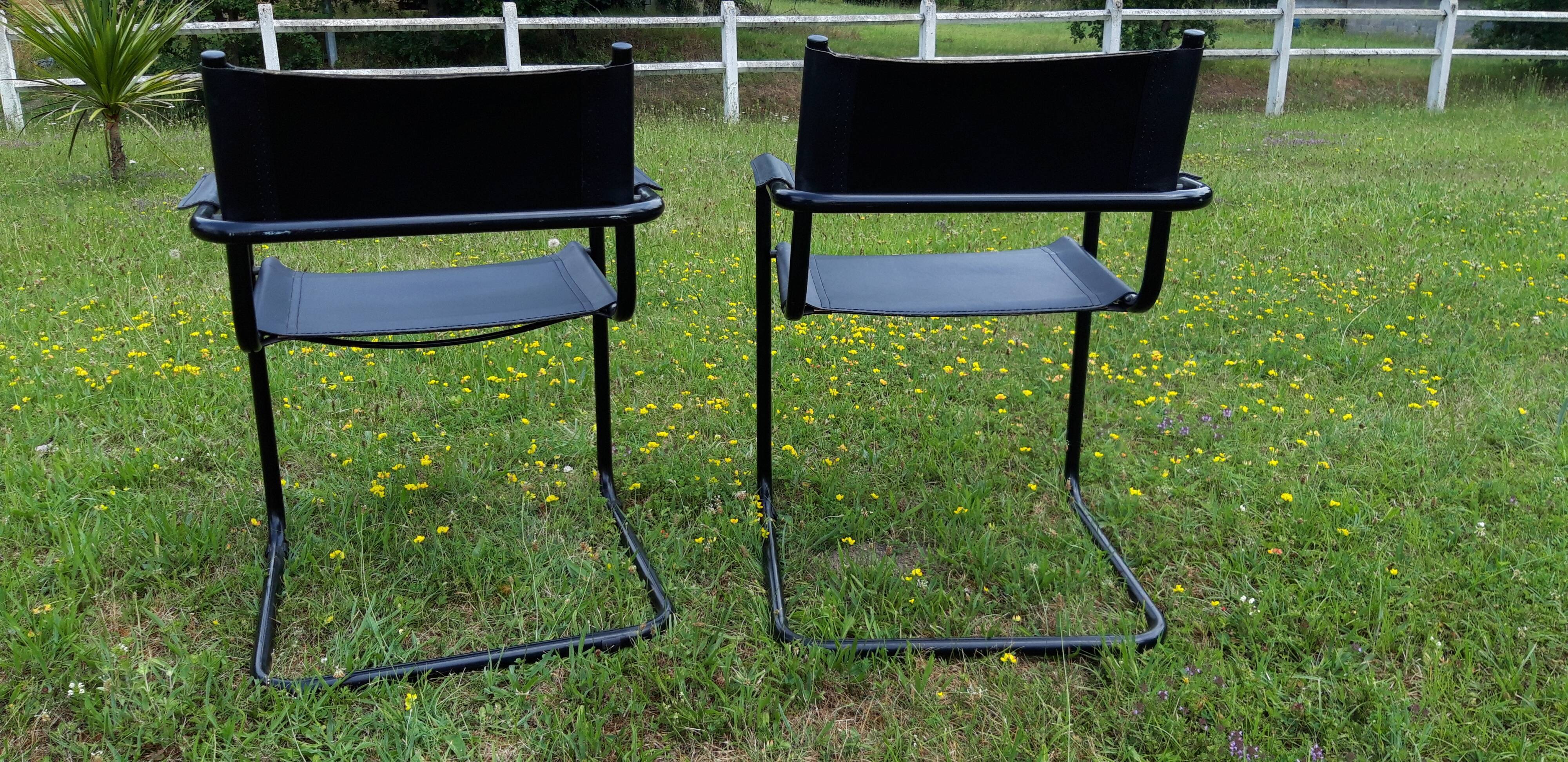 Black leather chairs