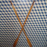 Old pair of paddle wooden 2.25 m