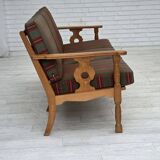 1970s, Danish 3-seater sofa, green furniture wool, oak wood.