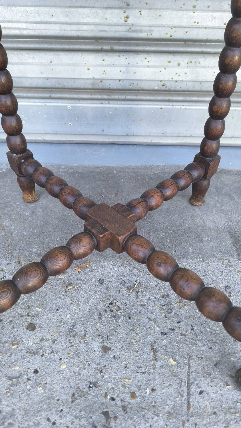 1930s turned wood side table