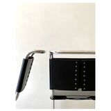 2 B33 chairs in chromed metal and black leather