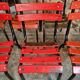Set of 8 vintage French bistro chairs – industrial metal Tolix style