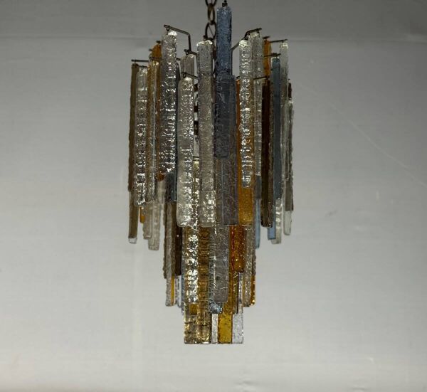 Lustre vénitien de forme ovale en verre de Murano, vers 1950, Venini