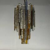 Oval-shaped Venetian chandelier in Murano glass, circa 1950, Venini