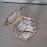 Box has jewelry octagonal bisaute glass