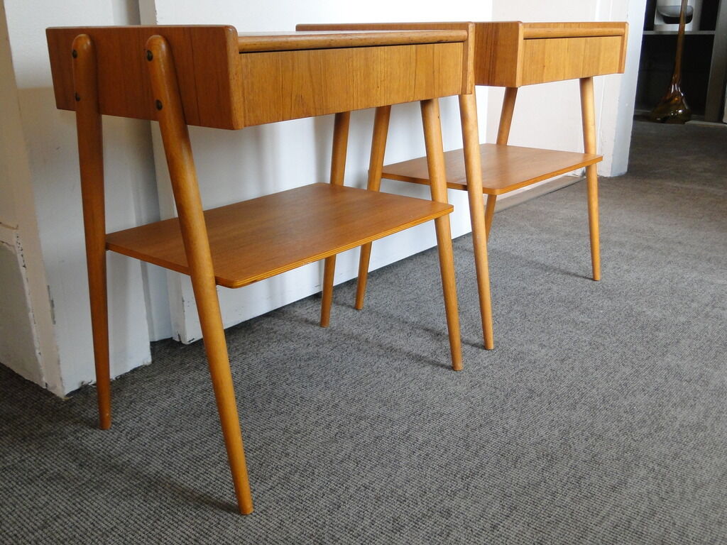 Pair of bedside teak Carlström & Co Møbelfabrik AB 1960