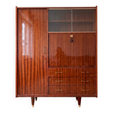 Armoire secrétaire vintage années 50 en bois
