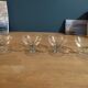 Coupes à champagne dessert verre ciselé grappe raisins, lot de 4