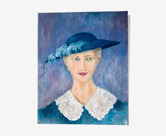Portrait ancien femme au chapeau | Selency