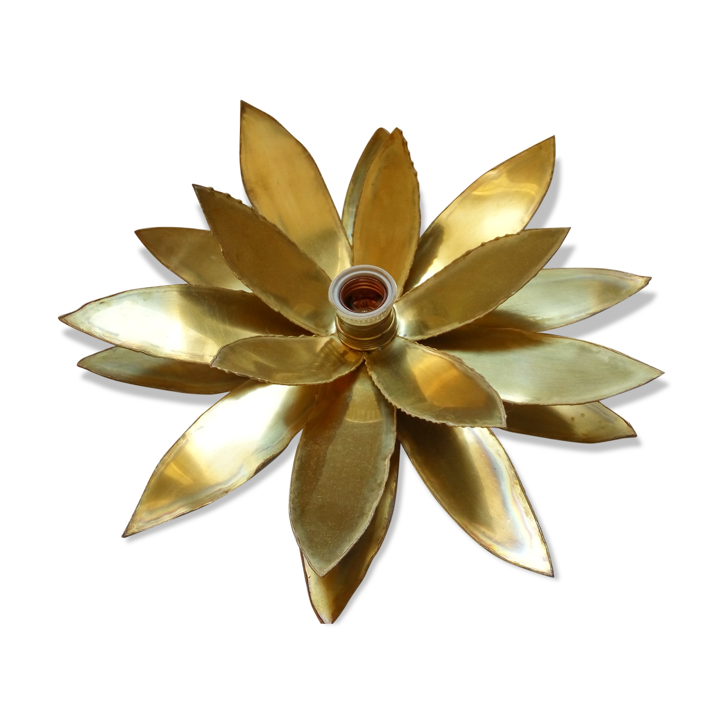 Brass flower wall light
