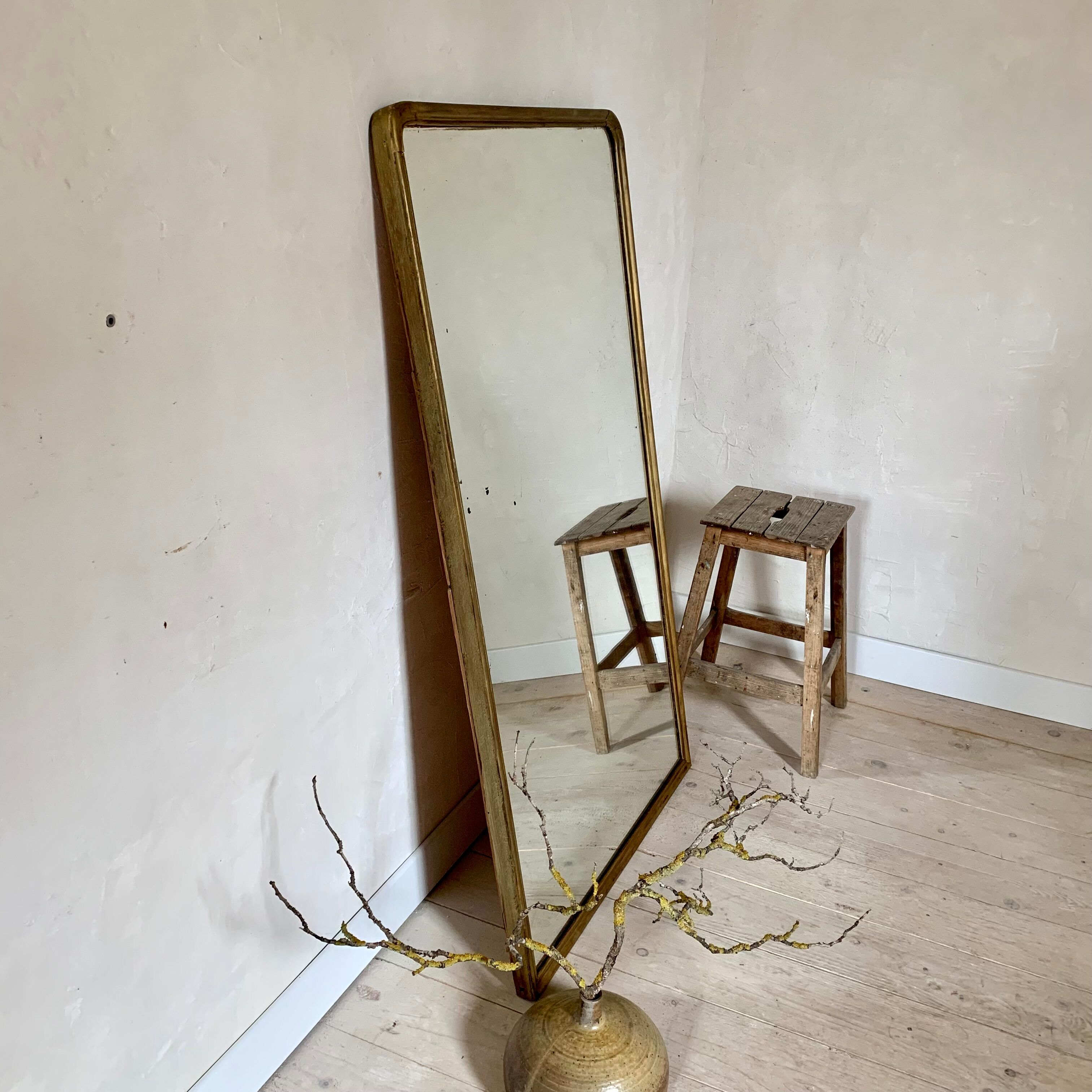 Mirror fireplace gilded wood