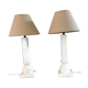 Feet of carved Alabaster column lamp