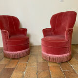 Paire de fauteuils crapaud