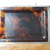 Vintage lucite tray imitating tortoiseshell