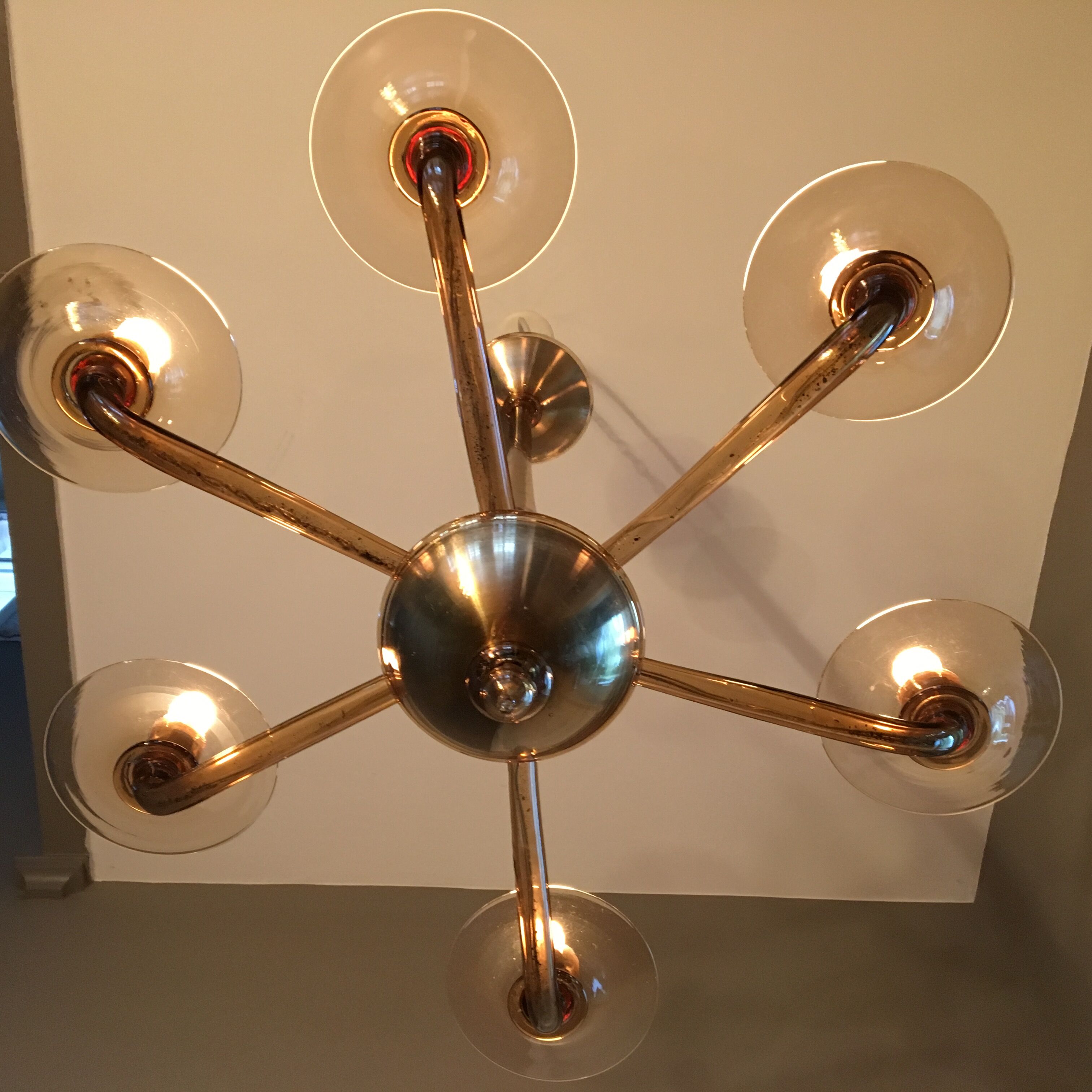 Blown glass chandelier