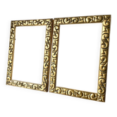 Paire de Cadres Anciens ART NOUVEAU en bois doré