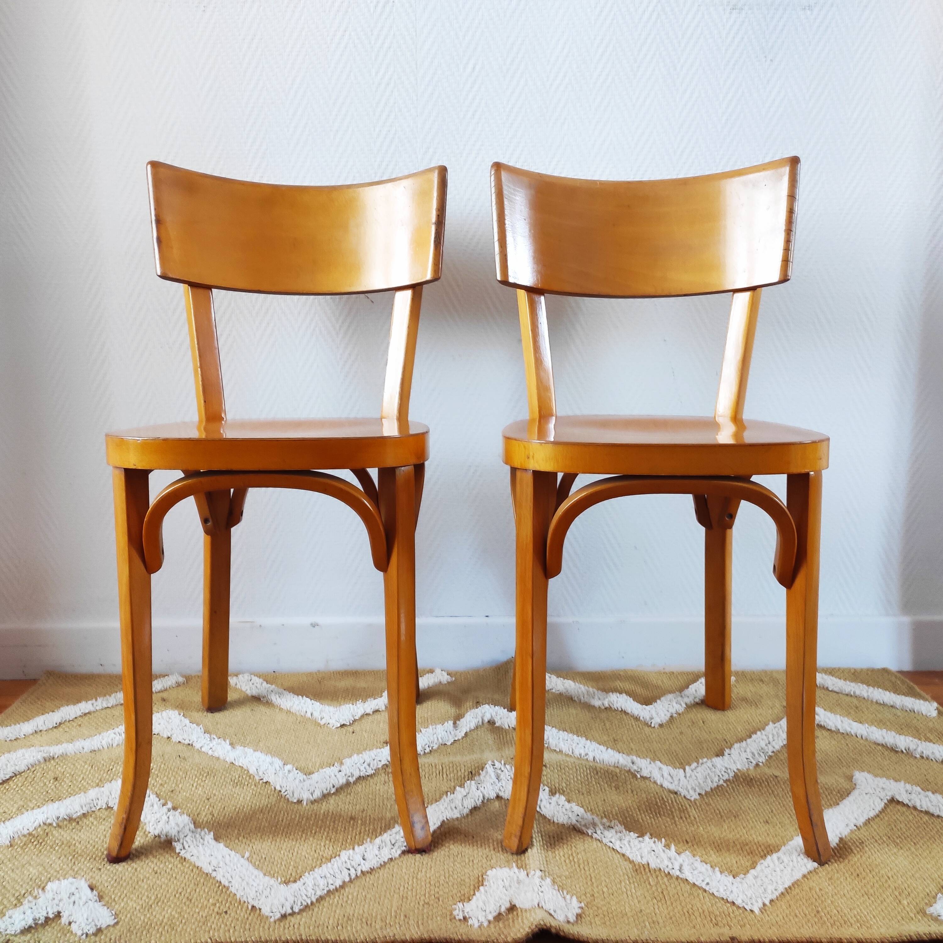 Pair of Baumann bistro chairs