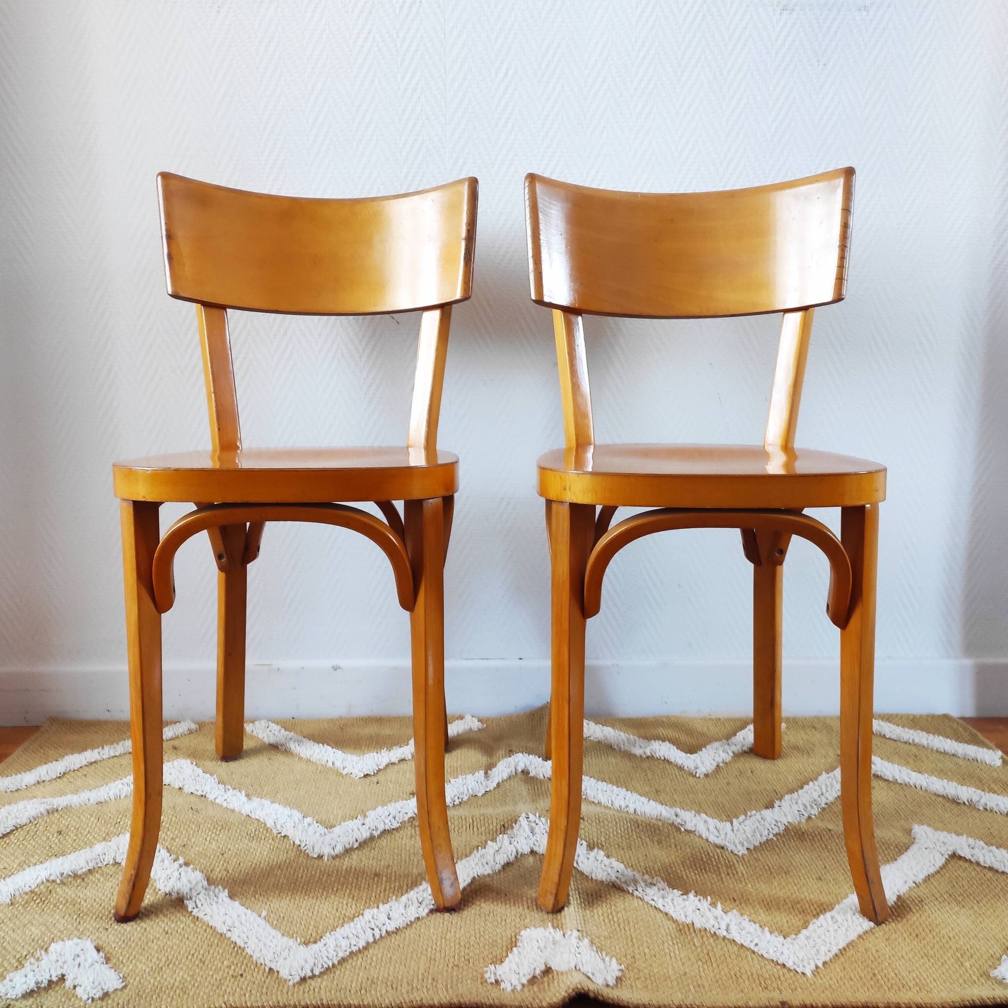 Pair of Baumann bistro chairs