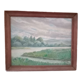 Signed oil-landscape