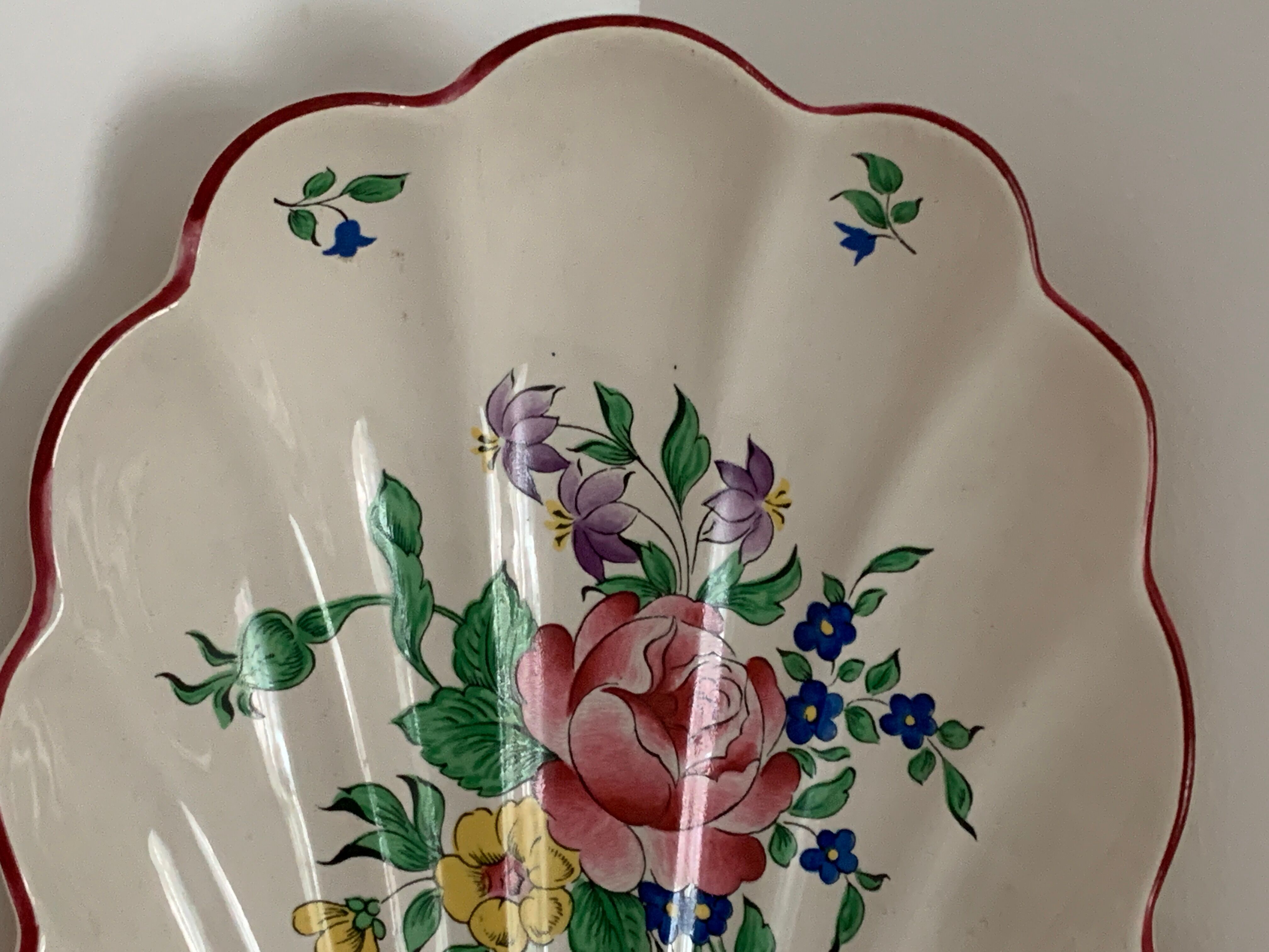 Ravier old earthenware shell KG Lunéville