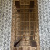 Mid Century 60s 70s glass wood and chrome coffee table