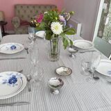 Set of 6 blue ironstone deep plates.