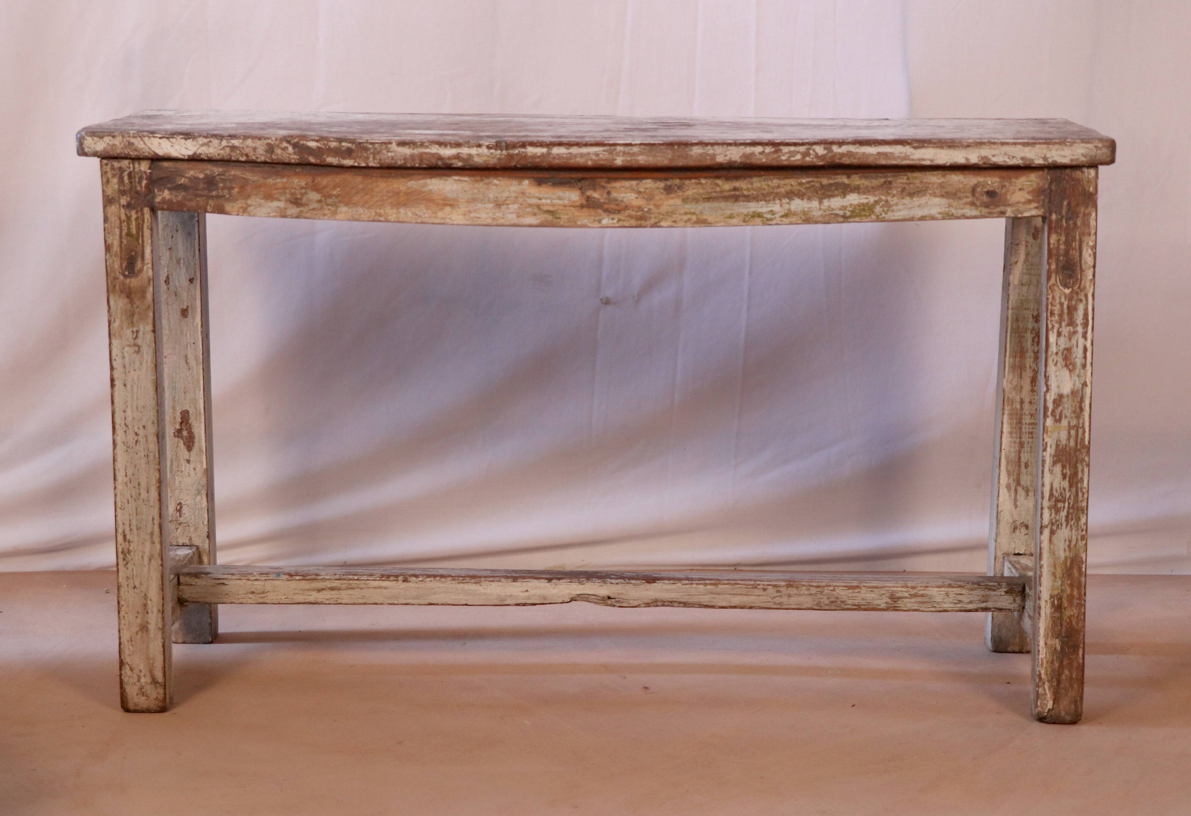 Old Burmese teak bench original unbleached patina
