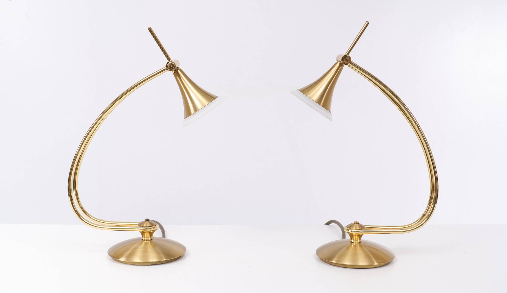 Holtkotter Brass Halogen Table lamps 1980s Germany