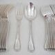 12 dessert spoons, 24 pieces in silver-plated metal Christofle Rubans