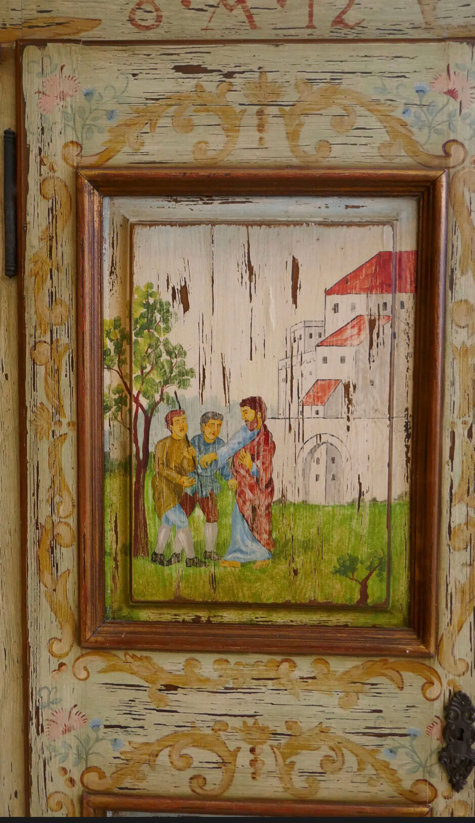 Cabinet painted in the Austrian spirit with polychrome decorations