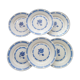 Set of 6 flat plates opaque porcelain from Badonviller